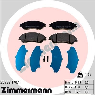 ZIMMERMANN Bremseklodser 25979.170.1 ZIMMERMANN 25979.170.1 Bremseklodser SUZUKI Vitara IV SUV (LY) 2.0 (SV 420) 137 HK 2019