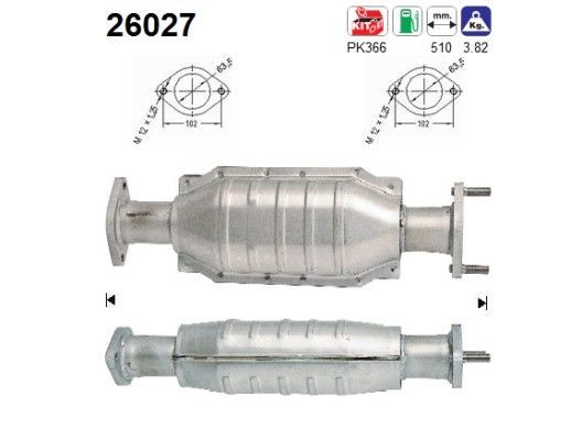 AS Catalytic converter 26027 Mitsubishi CV_1 Manifold catalytic converter 26027 AS