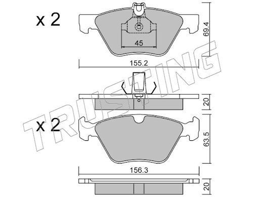 TRUSTING Kit pastiglie freni 261.0 TRUSTING 261.0 Pastiglie freno sportive Chairman H originale prezzo
