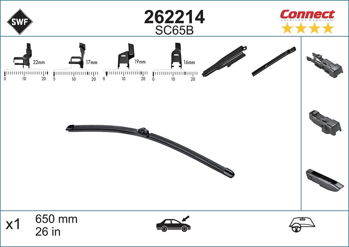 SWF Vinduesvisker 262214 262214 Viskerblade SWF MERCEDES-BENZ GLC