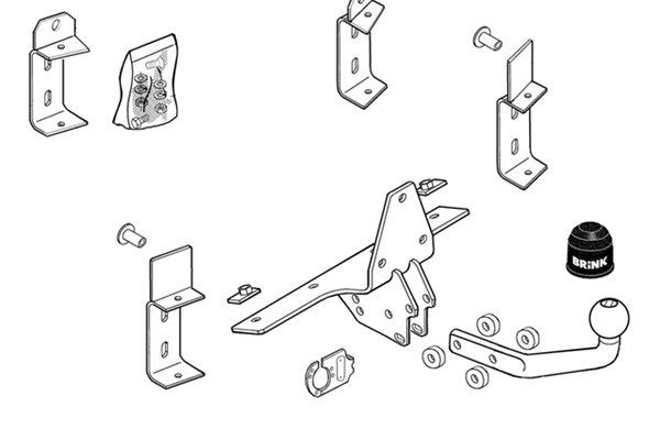 Dispositivo de reboque BRINK 269100 BRINK 269100 Gancho de reboque Saab 9-5 2003