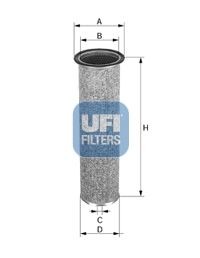 UFI Φίλτρο δευτερεύοντος αέρα 27.572.00 Φίλτρο δευτερεύοντος αέρα UFI Porsche 924 27.572.00