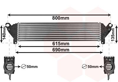 Intercooler VAN WEZEL 27004277 VAN WEZEL 27004277 Radiador do ar de sobrealimentação Mazda MX-5 2002