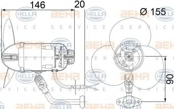HELLA El-motor, kabineblæser 8EW 009 157-251 Kabineblæser HELLA Hyundai STARIA 8EW 009 157-251
