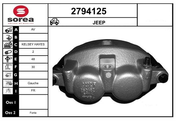 EAI Bremsekaliber 2794125 2794125 Bremsekaliber JEEP WRANGLER EAI