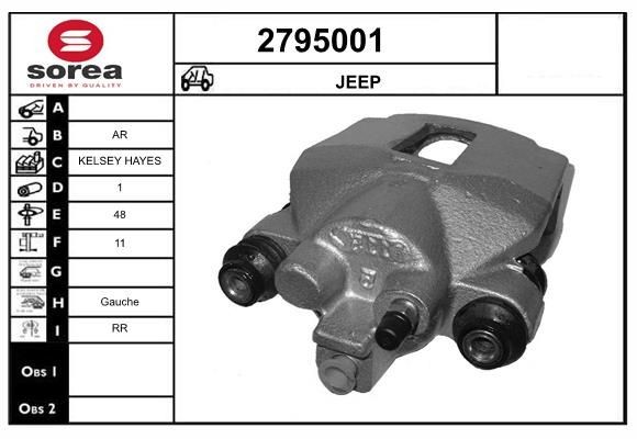 EAI Bremsekaliber 2795001 2795001 Bremsekaliber JEEP WRANGLER EAI