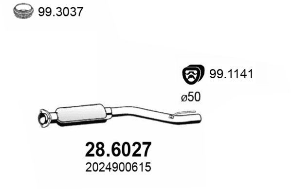 ASSO Stredný tlmič výfuku 28.6027 Stredný tlmič výfuku ASSO VITO 28.6027 lacné
