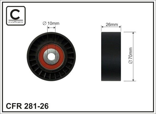 CAFFARO Vratná / vodiaca kladka rebrovaného klinového remeňa 281-26 CAFFARO 281-26 Vodiaca kladka Peugeot 307 originálne