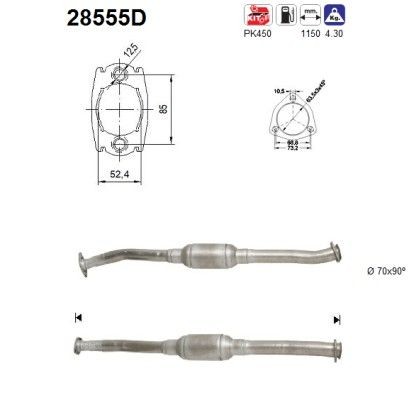 AS Catalizzatore 28555D AS 28555D Precatalizzatore Peugeot Boxer 230 Van prezzo