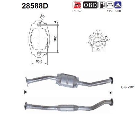 AS Catalyseur 28588D AS 28588D d'origine Catalyseur Jumper I Van (244) coût