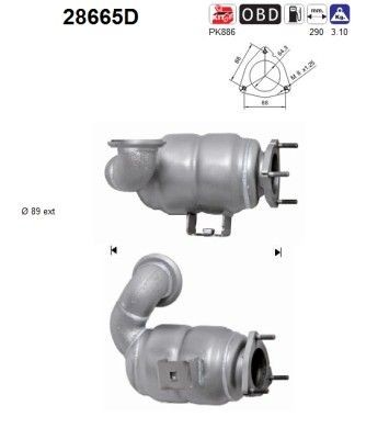 Catalyseur AS 28665D AS 28665D Pot catalytique Peugeot BOXER 2003