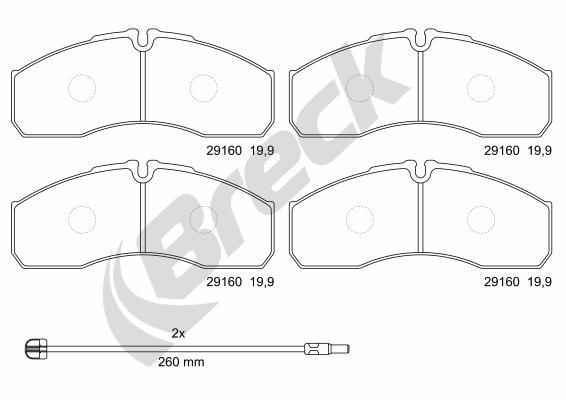 BRECK Bremseklosser 29160 00 703 00 29160 00 703 00 Bremseklosser BRECK NISSAN SENTRA