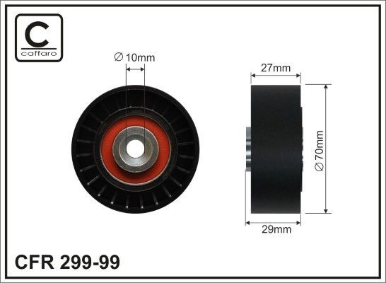 CAFFARO Τροχαλία παρέκκλισης, ιμάντας poly-V 299-99 Τροχαλία αδρανείας ιμάντα poly v Peugeot 2E/K 299-99 CAFFARO