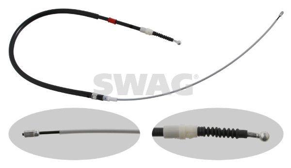SWAG Żażné lanko parkovacej brzdy 30 93 0727 SWAG Lanko ručnej brzdy SKODA 30 93 0727