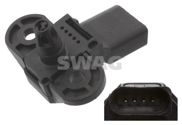 SWAG Sensor, pressão de sobrealimentação 30 94 5079 30 94 5079 Sensor de pressão de sobrealimentação SWAG SKODA YETI