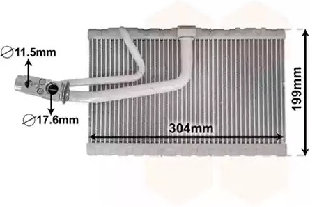 VAN WEZEL Förångare till AC 3000V641 3000V641 VAN WEZEL förångare MERCEDES-BENZ GLA