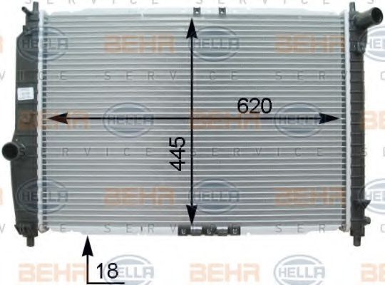 HELLA Chladič motora 8MK 376 762-661 8MK 376 762-661 Chladič motora CHEVROLET CORVETTE HELLA