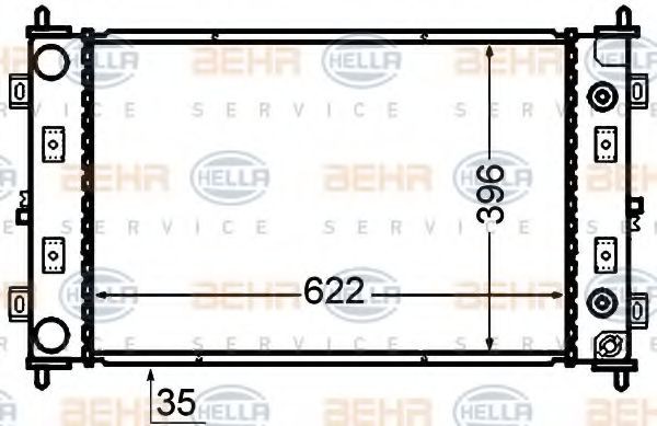 HELLA Radiatore motore 8MK 376 766-511 8MK 376 766-511 costo Radiatore HELLA CHRYSLER PT CRUISER