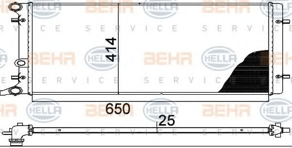 HELLA Radiaator, mootorijahutus 8MK 376 888-784 8MK 376 888-784 Jahutusradiaator Volkswagen BORA HELLA