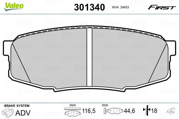 VALEO Plaquettes de frein 301340 301340 VALEO Jeu de plaquettes de frein Toyota VDJ20_, UZJ20_ prix