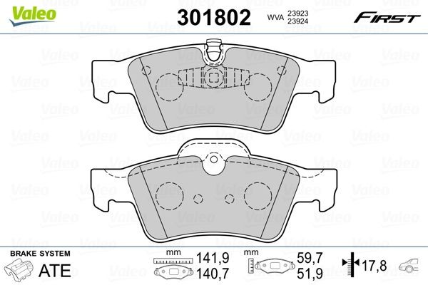 Piduriklotsid VALEO 301802 VALEO 301802 Piduriklotsid MERCEDES-BENZ M-klass 2006