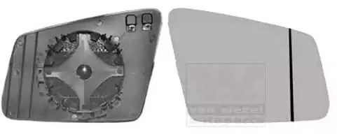 VAN WEZEL Spiegelglas, buitenspiegel 3044838 Buitenspiegelglas VAN WEZEL PAGODE 3044838 goedkoop