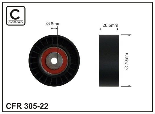 CAFFARO Τροχαλία παρέκκλισης, ιμάντας poly-V 305-22 CAFFARO 305-22 Τροχαλία αδρανείας ιμάντα poly v Rover 45 RT τιμες