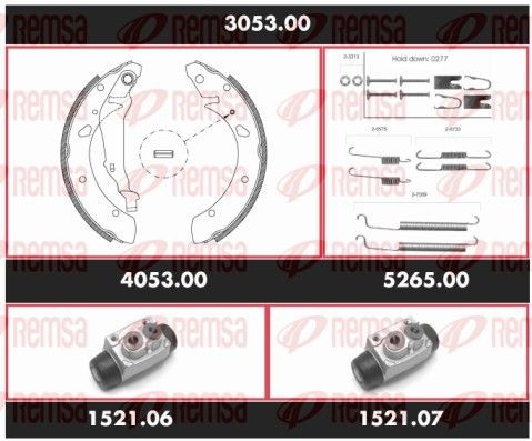 REMSA Brake Set, drum brakes 3053.00 REMSA 3053.00 Honda HR-V 1 brake set, drum brakes replacement