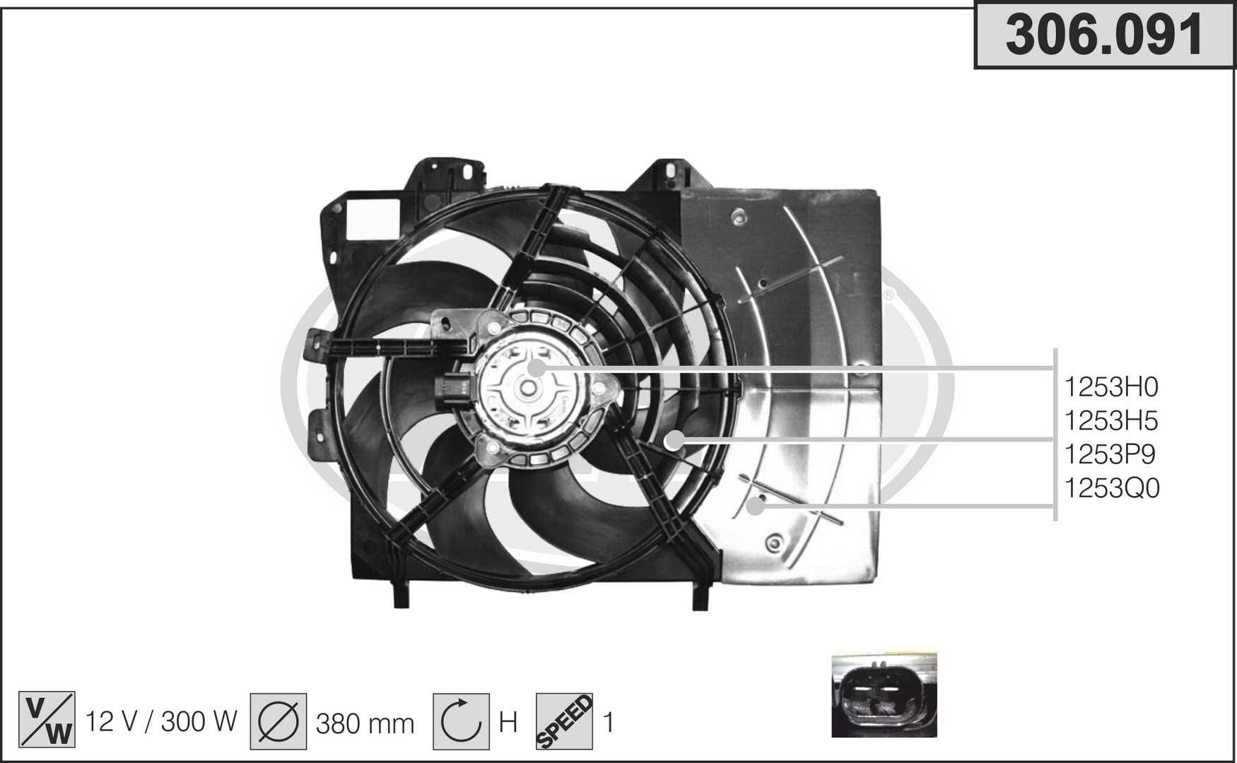 AHE Koelventilator 306.091 AHE 306.091 Radiateurventilator Citroen C3 SX prijs