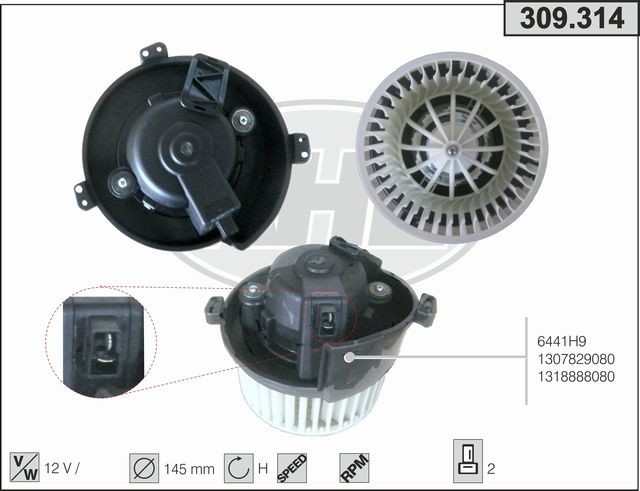 AHE Kjølevifte 309.314 309.314 Radiator kjølevifte FIAT BRAVA AHE