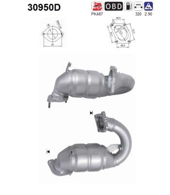 AS Katalysaattori 30950D Opel Movano Flatbed Kuorma-auto katalysaattori AS 30950D