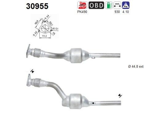 AS Katalysator 30955 Udstødning katalysator AS SUPER 5 30955 billig