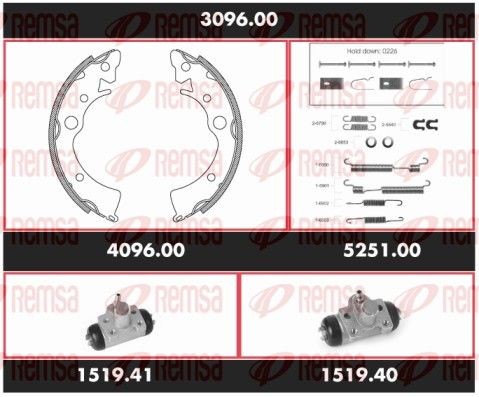 REMSA Remmenset, trommelrem 3096.00 REMSA 3096.00 Trommelrem HONDA Accord IV Coupe (CB, CC) goedkoop