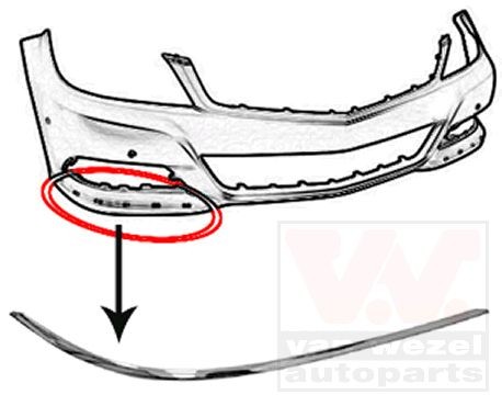 VAN WEZEL Bumperlijst 3097482 3097482 Plaat bumper AUDI A3 VAN WEZEL
