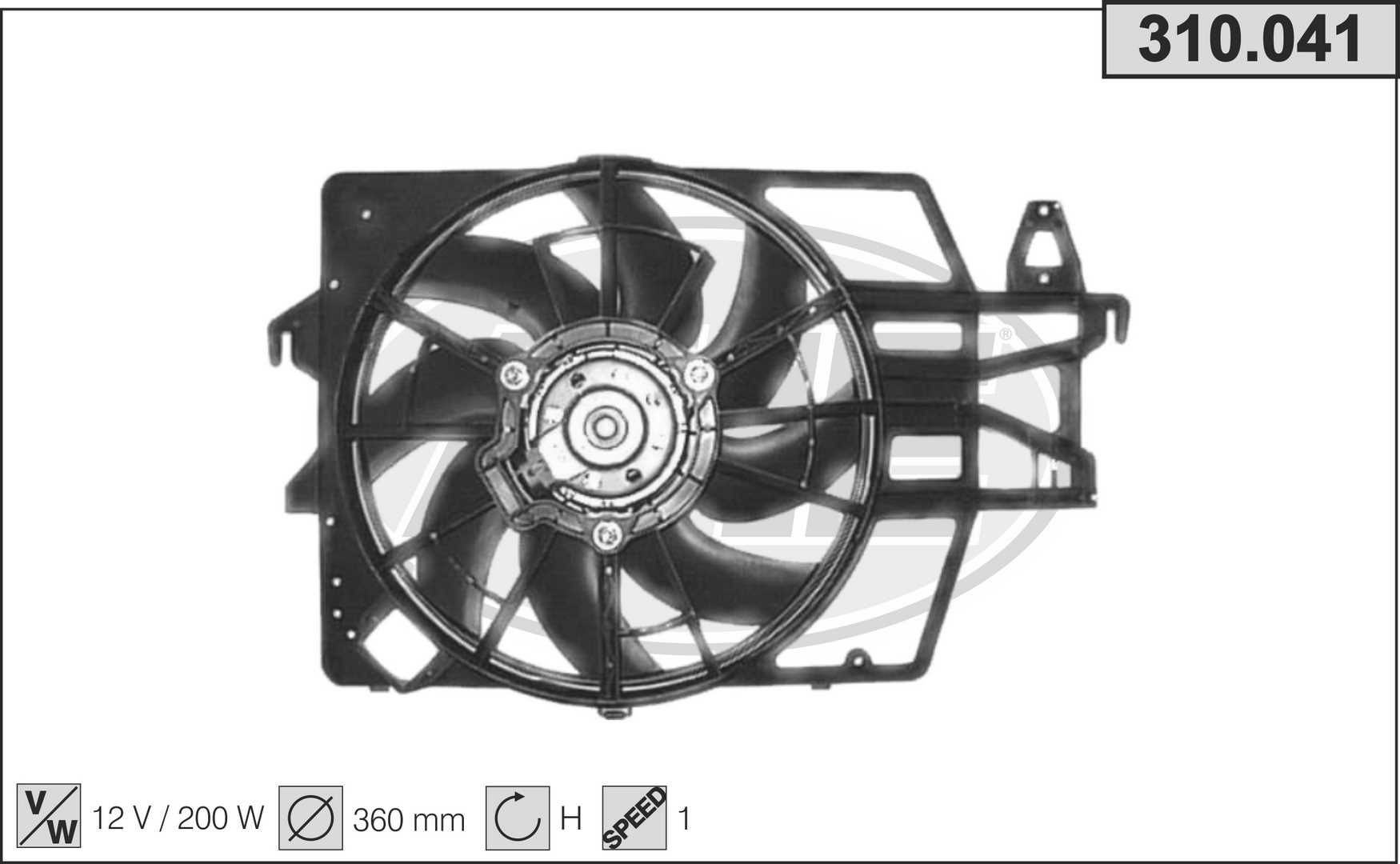 AHE Køleventilator 310.041 Ventilator til motorkøling AHE Ford MONDEO 310.041