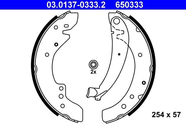 ATE Brake Shoe Set 03.0137-0333.2 CITROЁN XANTIA ATE brake shoes 03013703332