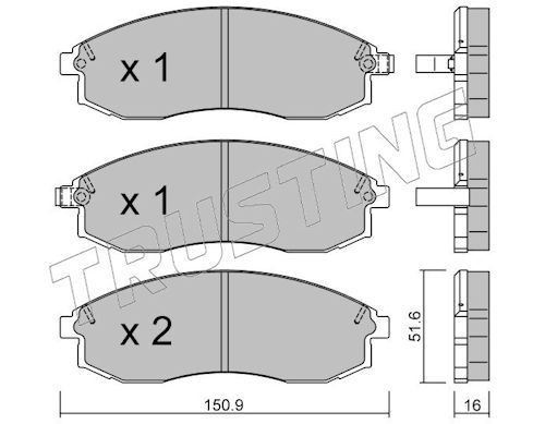 TRUSTING Bremsbeläge 315.1 Bremsbelag TRUSTING Mitsubishi ECLIPSE 315.1