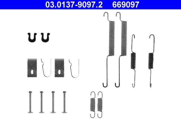 ATE Kit d'accessoires, mâchoire de frein 03.0137-9097.2 ATE 03.0137-9097.2 Kit d'accessoires frein de stationnement Ford B-MAX d'origine