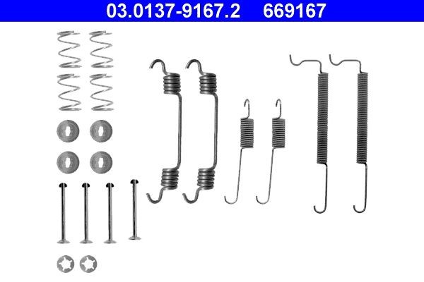 ATE Kit accessori, Ganasce freno 03.0137-9167.2 ATE 03.0137-9167.2 costo Kit di accessori per ganasce freno Nexia N100 originale