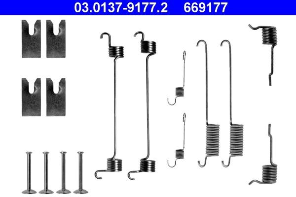 ATE Toebehoren, remschoen 03.0137-9177.2 03.0137-9177.2 Rem montageset ATE FORD TRANSIT
