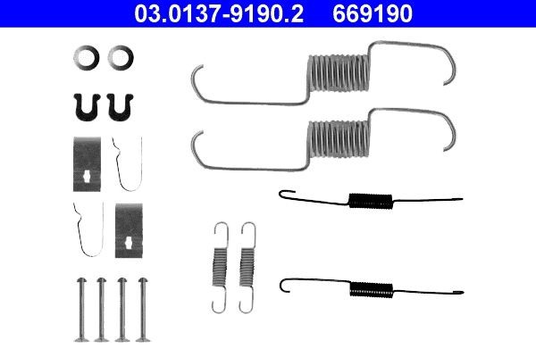 ATE Kit d'accessoires, mâchoire de frein 03.0137-9190.2 03.0137-9190.2 Kit d'accessoires frein de stationnement HONDA CITY ATE