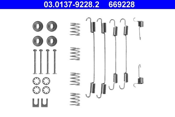 ATE Kit accessori, Ganasce freno 03.0137-9228.2 03.0137-9228.2 Kit di accessori per ganasce freno ATE PEUGEOT PARTNER costo