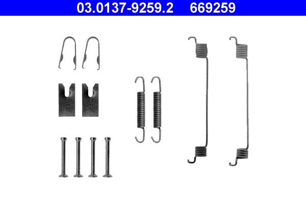 ATE Tarvikesarja, jarrukengät 03.0137-9259.2 03.0137-9259.2 ATE Tarvikesarja jarrukengät MAZDA MX-5