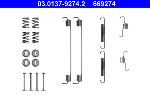 ATE Kit d'accessoires, mâchoire de frein 03.0137-9274.2 ATE 03.0137-9274.2 Kit d'accessoires frein de stationnement Volvo C30 pas cher