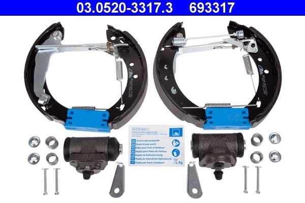 ATE Jogo de travões, travões de tambor 03.0520-3317.3 Freios a tambor NISSAN ATE Original TopKit 03.0520-3317.3