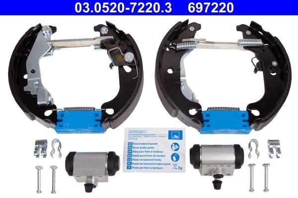 ATE Brake Set, drum brakes 03.0520-7220.3 FIAT PANDA ATE drum brake 03052072203