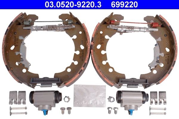 Jogo de travões, travões de tambor ATE 03.0520-9220.3 ATE Original TopKit 03.0520-9220.3: Freio a tambor Fiat PUNTO 2023
