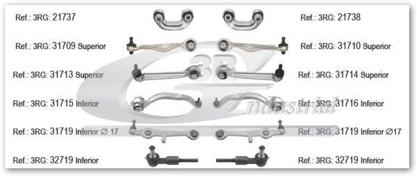 3RG Querlenker Satz 31774 31774 3RG Lenker Radaufhängung AUDI Kosten