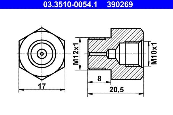 ATE Adaptador, tubo do travão 03.3510-0054.1 03.3510-0054.1 Tubos de travão ATE VW JETTA