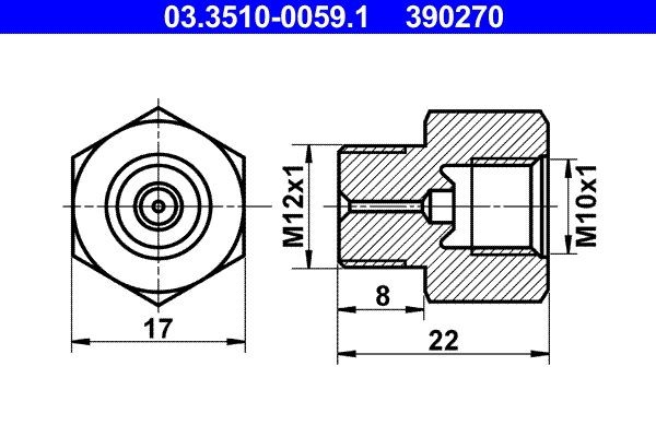 ATE Adaptateur, conduite de frein 03.3510-0059.1 ATE 03.3510-0059.1 Tuyau de frein Zafira B A05 prix